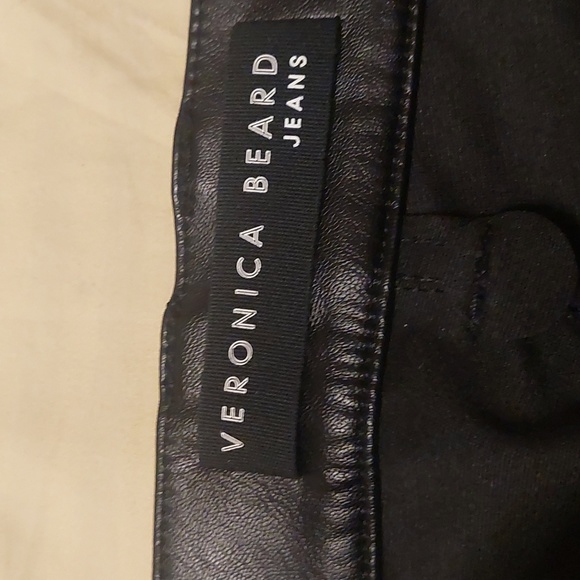 Veronica Beard Beverly High Rise Skinny Faux Leather Pants, Size 27 - Picture 3 of 7
